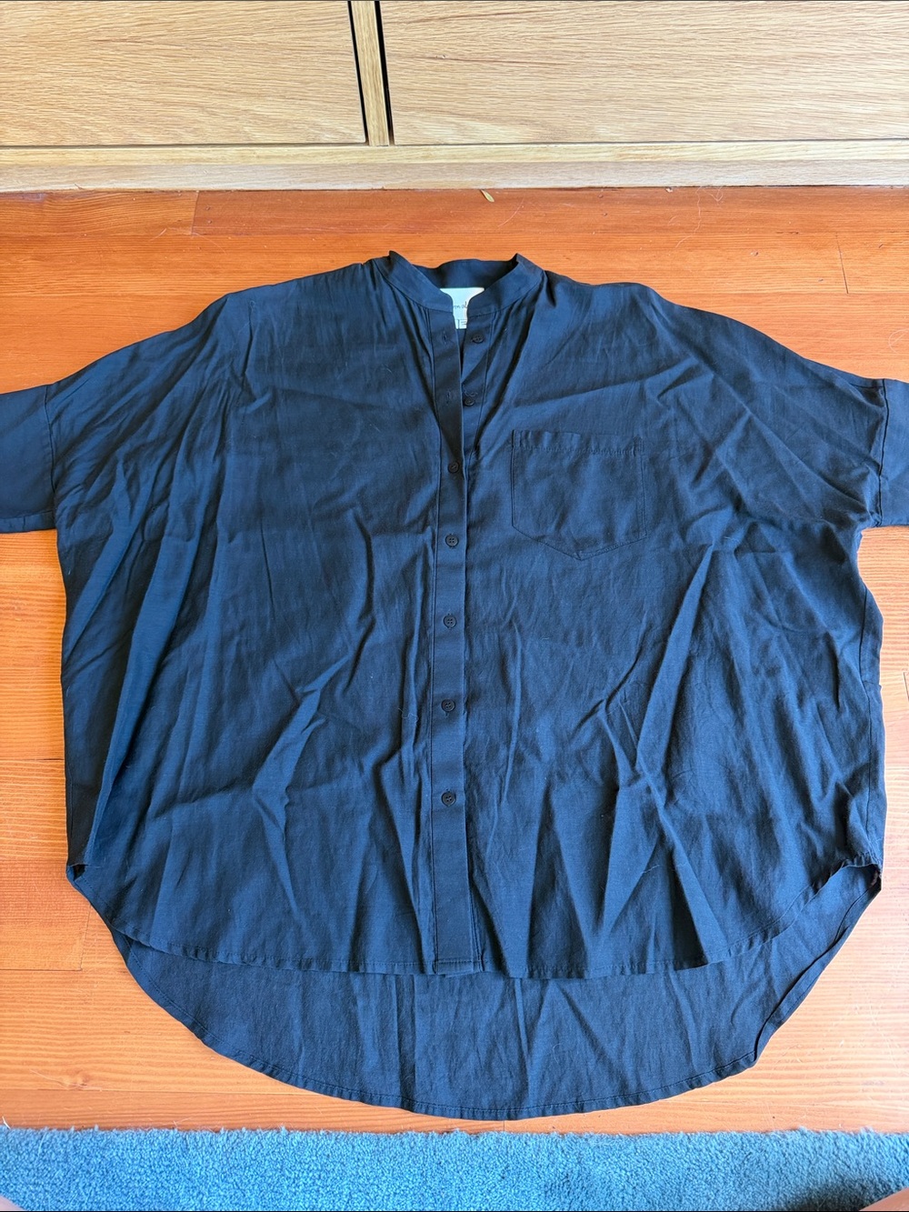 Womens Black Dolman Sleeve Drapey Top